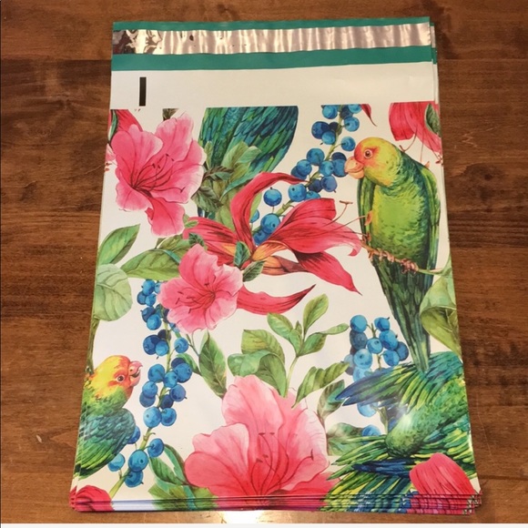 50 10X13 Tropical Bird Poly Mailers - Picture 3 of 4